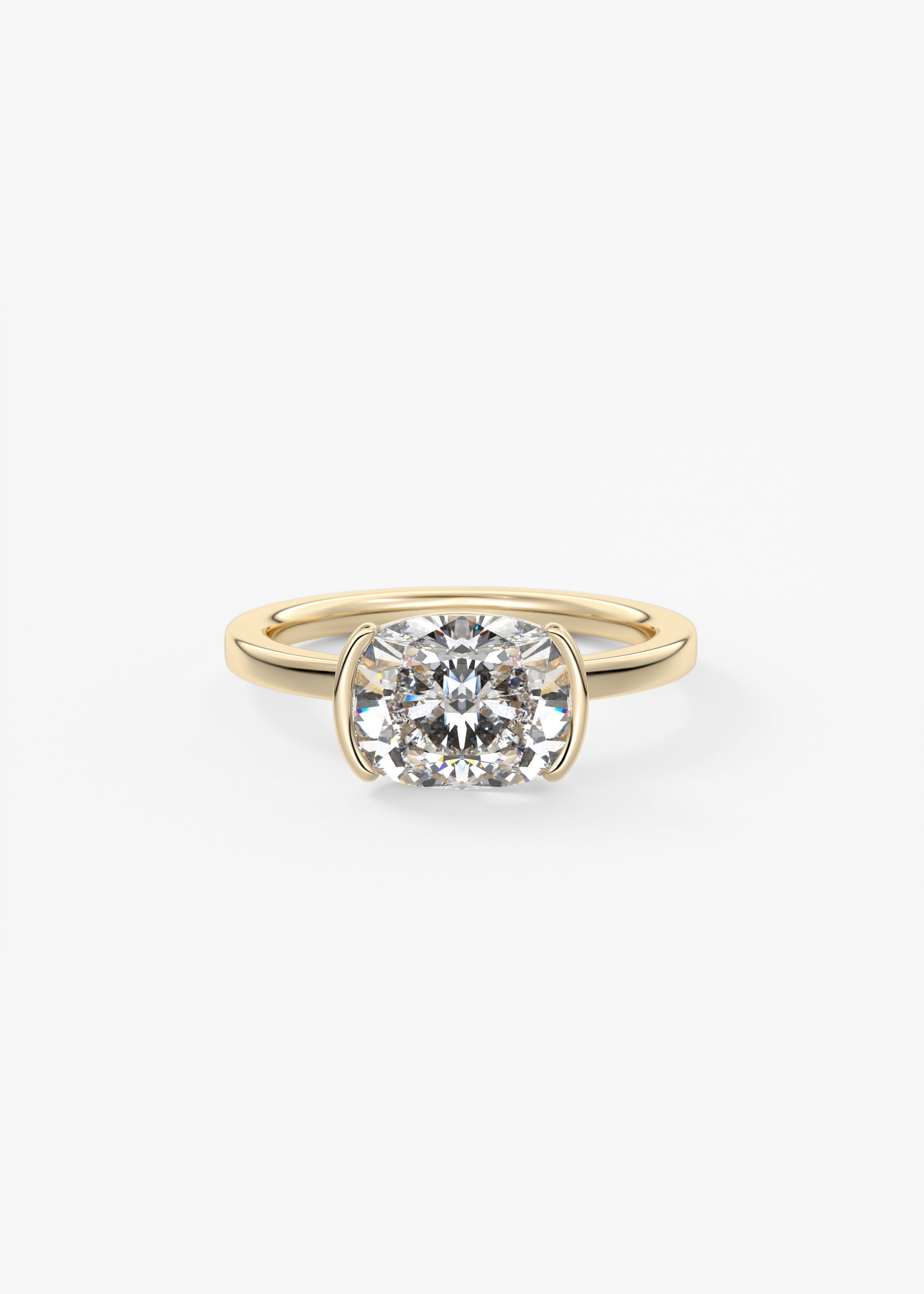 Oval Solitaire With Raised Basket Gallery Lab Grown Diamond Engagement Ring